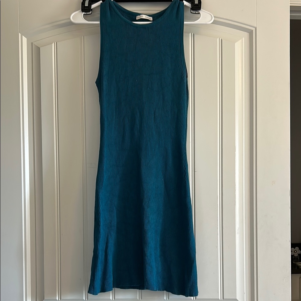 BE COOL Blue Sleeveless Halter Midi Dress